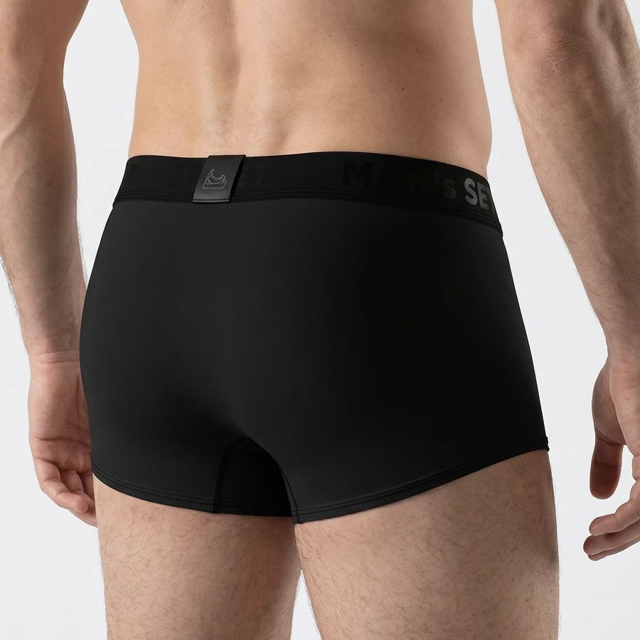 Men’s Black Sport Trunk with Fly Back View