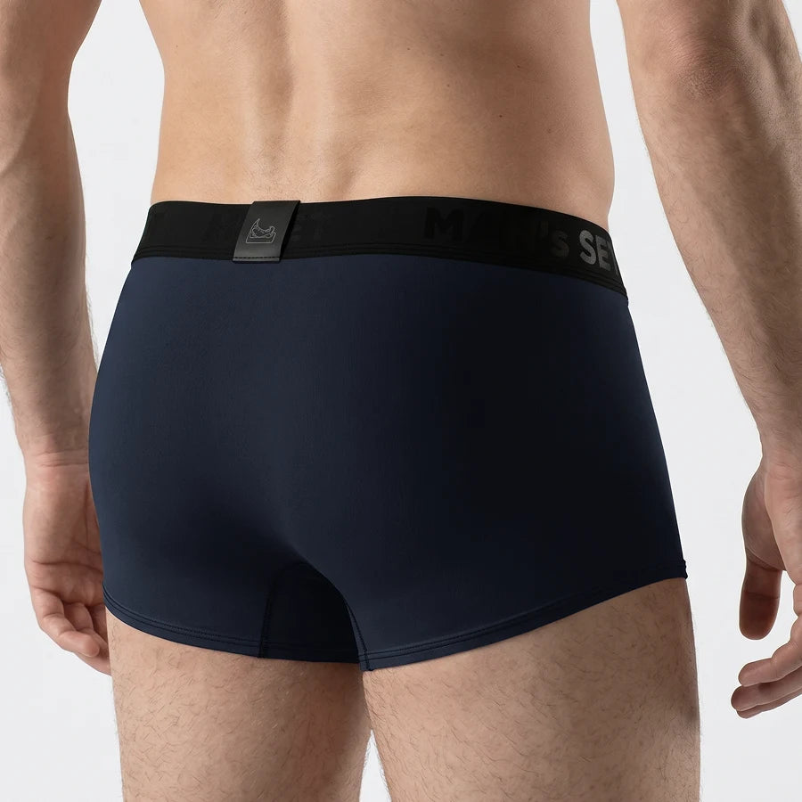 Men’s Sport Trunk with fly in Navy Back View