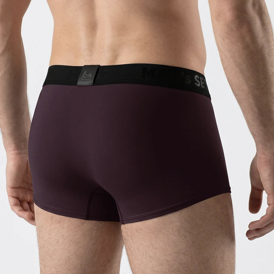 Men’s Sport Trunk with fly in Plum Back View