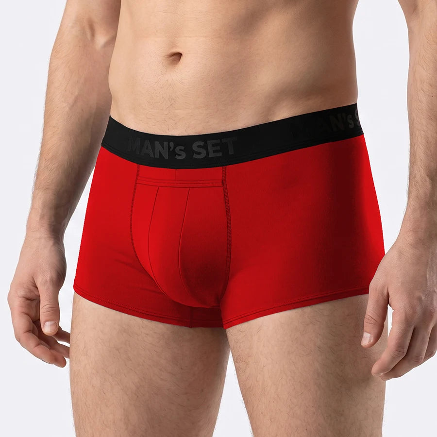 Men’s Sport Trunk with fly in Red Front View