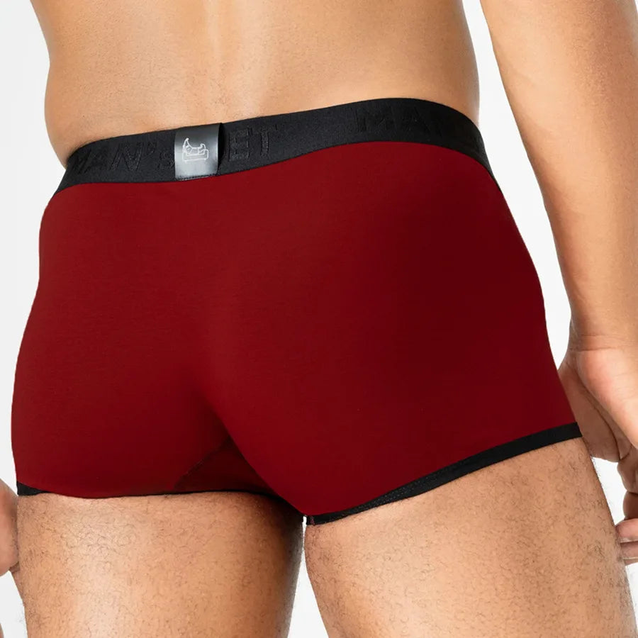 Men’s ProActive Stretch Trunk with horizontal fly in Red Back View