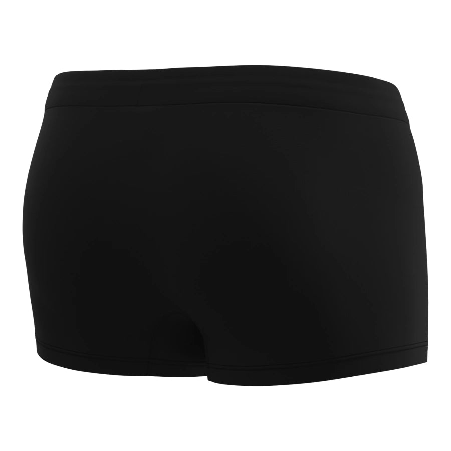 Man’s SET black men’s swim trunks in smooth biflex fabric, breathable and seamless, back view