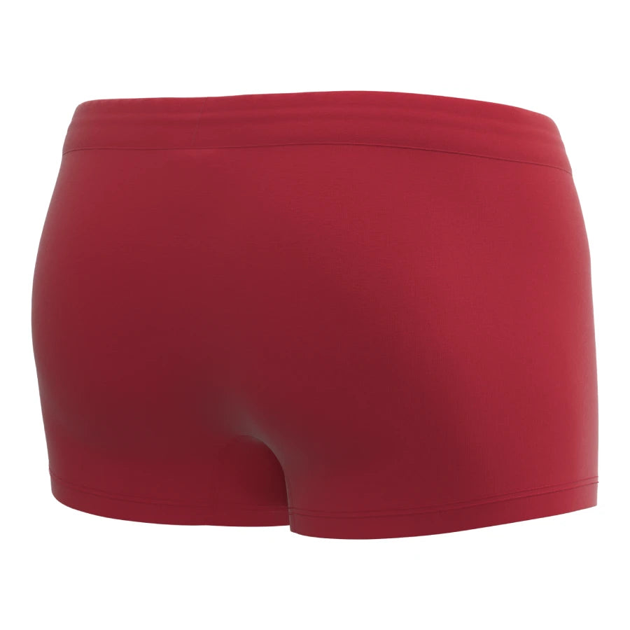 Man’s SET red anatomical swimwear for men in seamless quick-dry fabric, back view