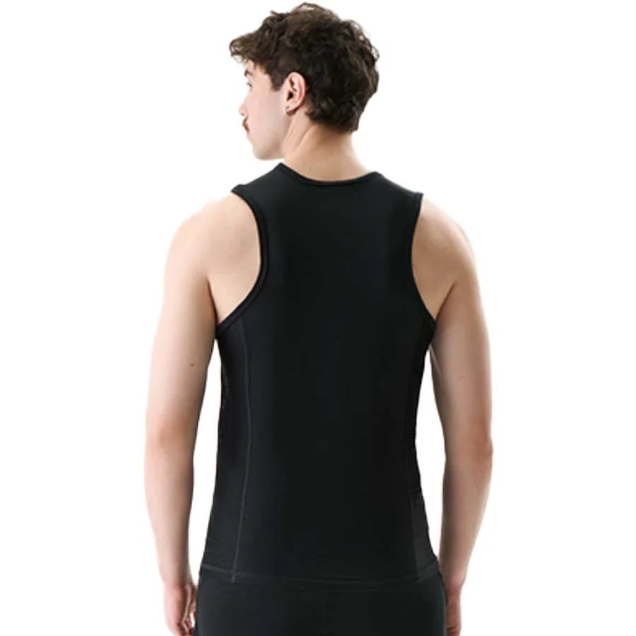 Men’s Tank Top Sport AirFlex with breathable mesh panels in Black On Model Back View