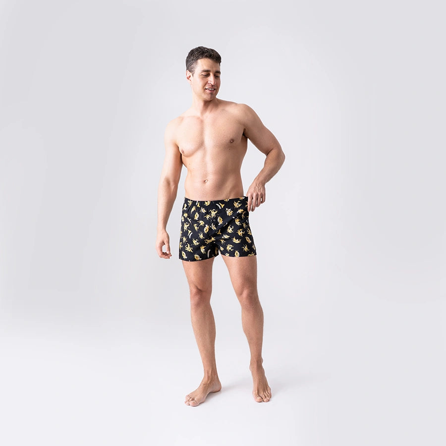 Loose Fit Boxer TENCEL™, 3.2"  – “Bananas After Dark 18+” (Black)