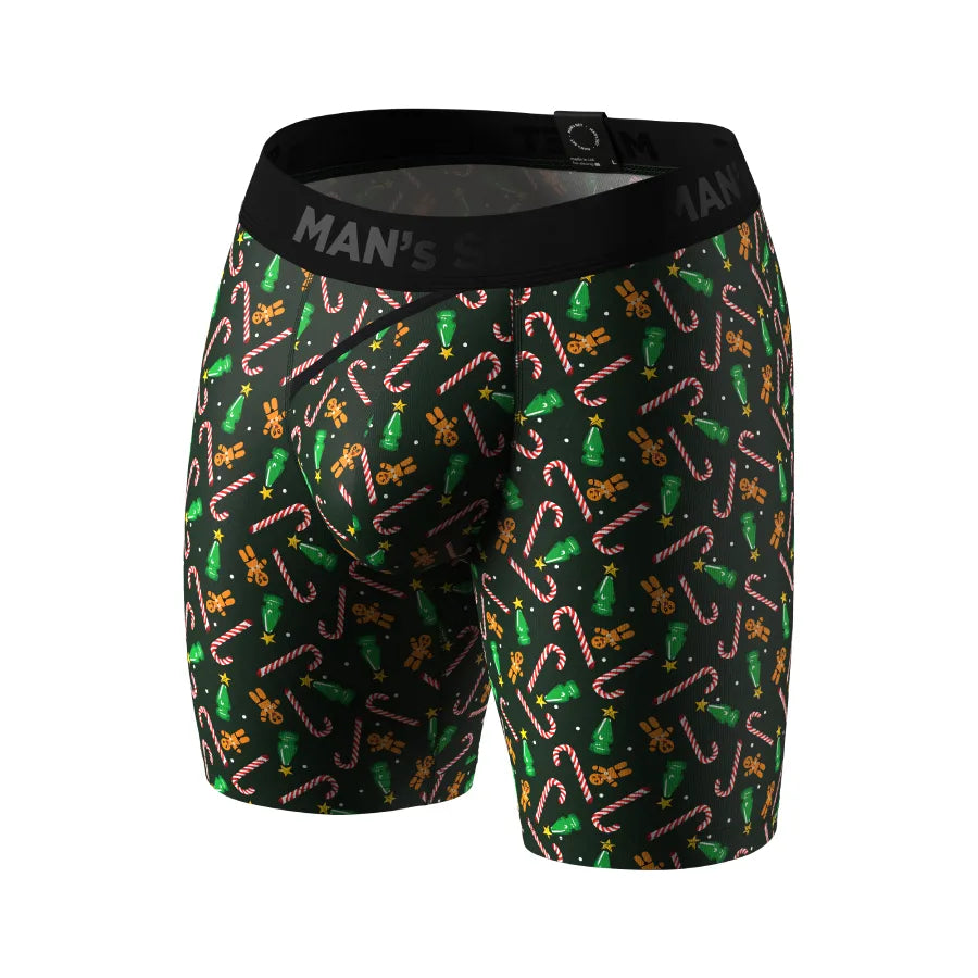 UltraSoft Boxer Brief 7.6" Open Fly, Christmas Bites
