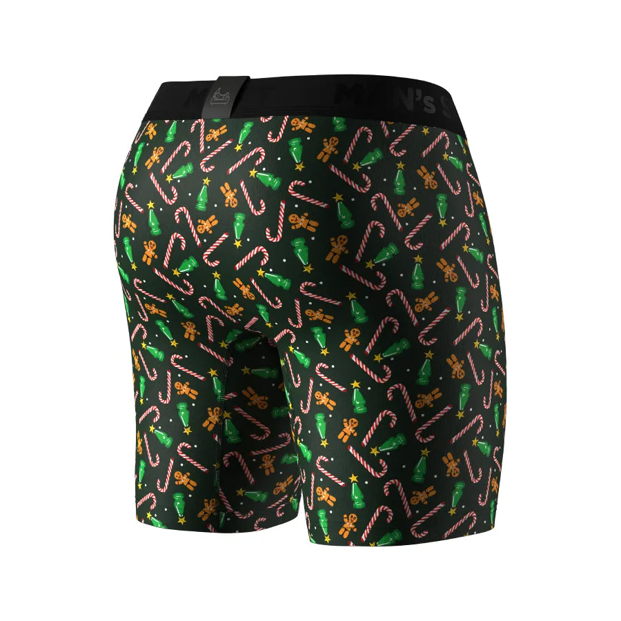 UltraSoft Boxer Brief 7.6" Open Fly, Christmas Bites