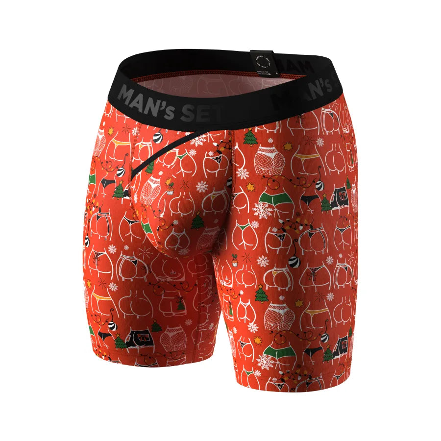 UltraSoft Boxer Brief 7.6" Open Fly, Kiss My Booties