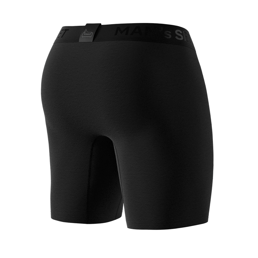 UltraSoft  Boxer Briefs 7.6" OpenFly, Black