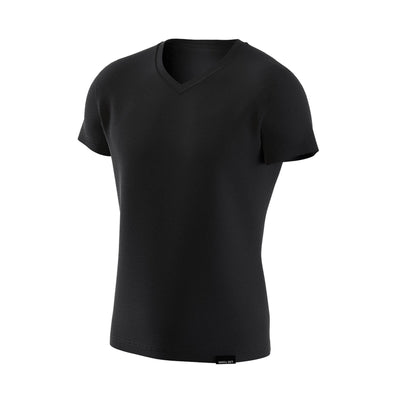 Premium Cotton Basic V-neck T-shirt, Black