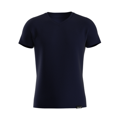 Premium Cotton Basic V-neck T-shirt, Dark blue