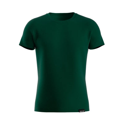 Premium Cotton Basic U-neck T-Shirt, Dark green