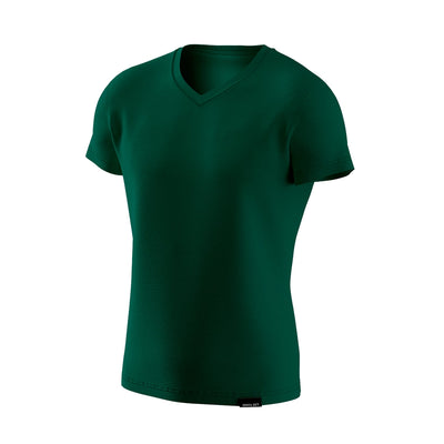 Premium Cotton Basic V-neck T-shirt, Dark green