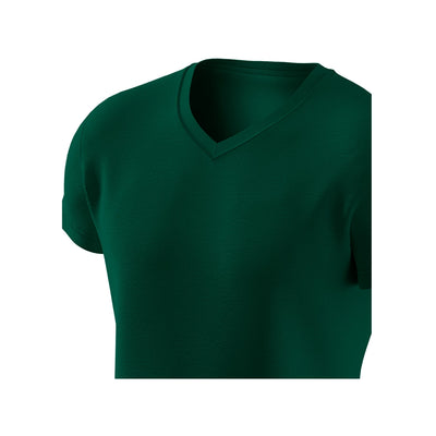 Premium Cotton Basic V-neck T-shirt, Dark green