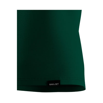 Premium Cotton Basic V-neck T-shirt, Dark green