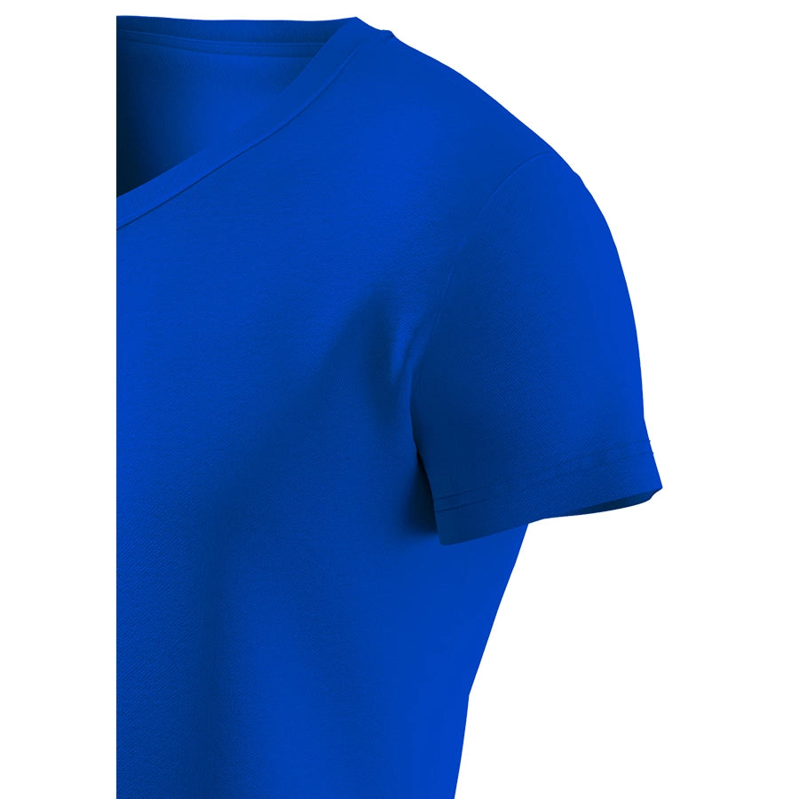 Premium Cotton Basic V-neck T-shirt, Electric