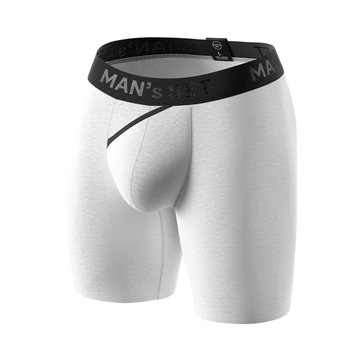 Man’s SET white boxer briefs, anatomical men’s underwear in breathable cotton blend, front view