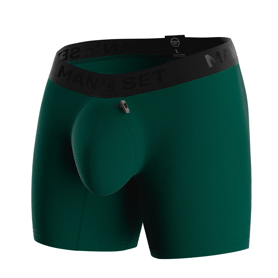 Man’s SET forest green anatomical boxer briefs with adjustable pouch, breathable men’s underwear, front view
