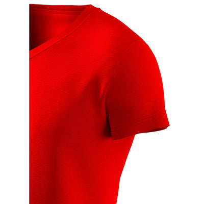 Premium Cotton Basic V-neck T-shirt, Red