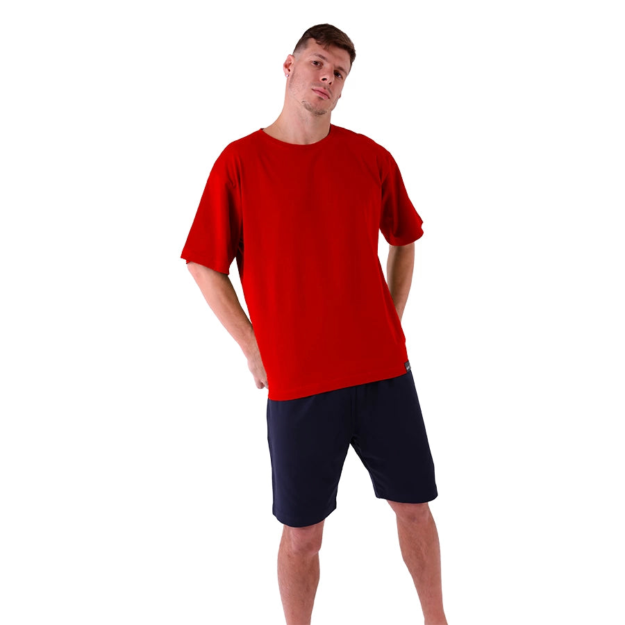 Soft Cotton Oversized T-Shirt, Red