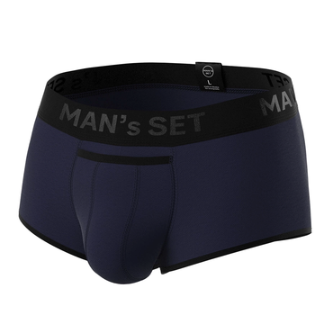 Men’s ProActive Stretch Trunk with horizontal fly in Navy Three Quarter View