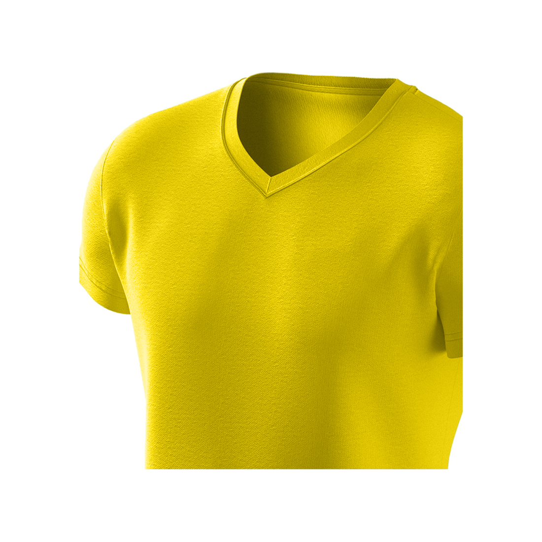 Premium Cotton Basic V-neck T-shirt, Yellow