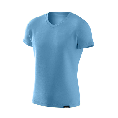 Premium Cotton Basic V-neck T-shirt, Turquoise