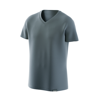 Premium Cotton Basic V-neck T-shirt, Grey